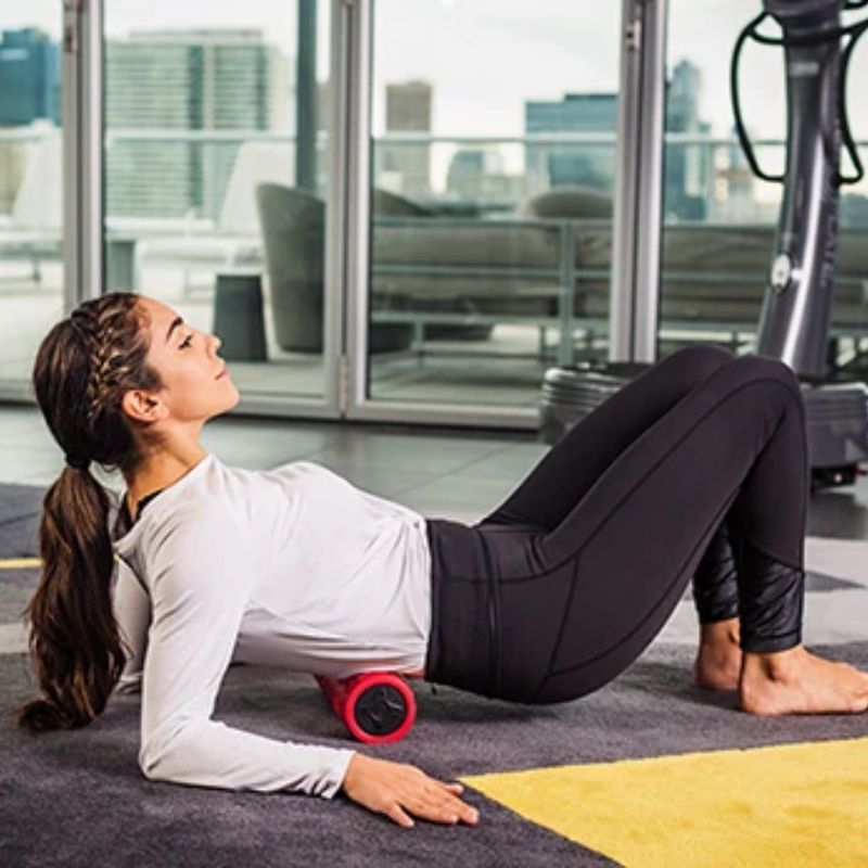 Power Plate Roller used to stretch back