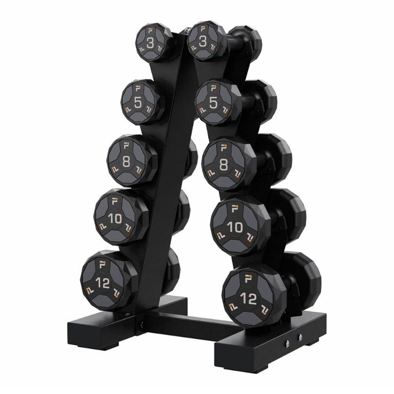Power Systems A-Frame Dumbbell Rack - 5 pair | 40370 Sample with Dumbbells