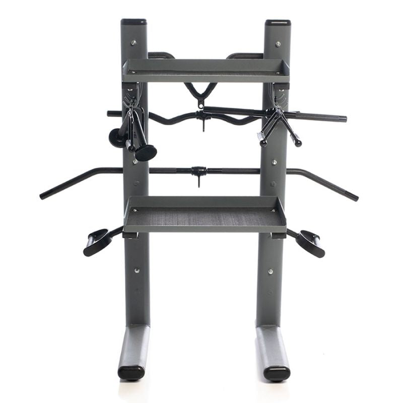 Power Systems Black Chrome Cable Attachments Bar and Accessory Rack with Attachments Back View Complete Set