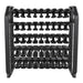 Power Systems Denali Series Vertical Dumbbell Rack Front View with Set of Dumbbells