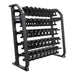 Power Systems Denali Series Vertical Dumbbell Rack Right side View with Set of Dumbbells