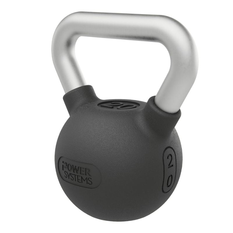 Power Systems Elite Black Textured Rubber Kettlebell 20 lbs