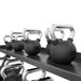 Power Systems Elite Black Textured Rubber Kettlebell 20 lbs and 25 lbs with Rack