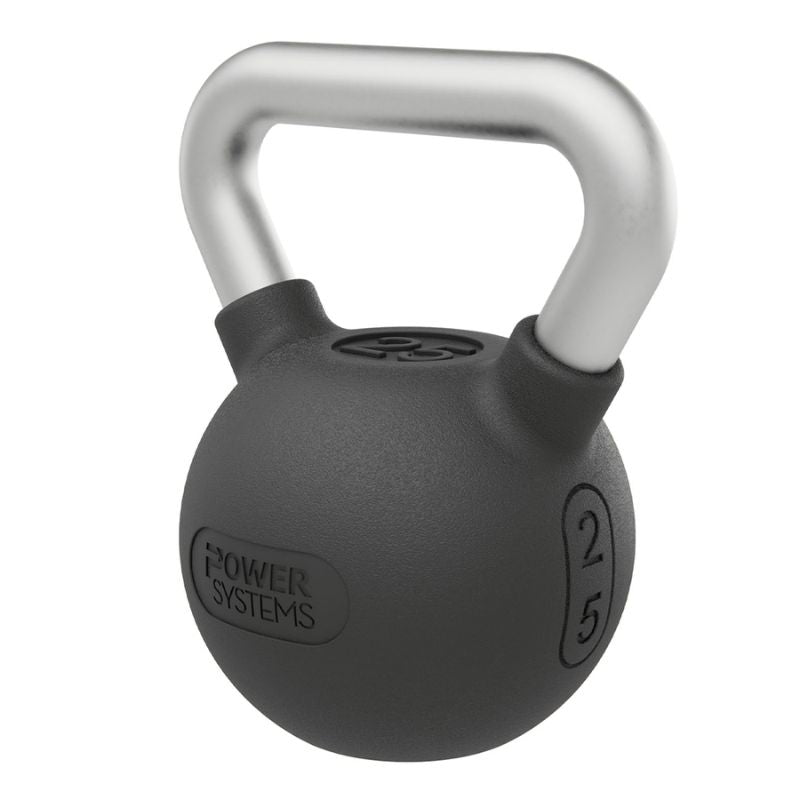 Power Systems Elite Black Textured Rubber Kettlebell 25 lbs