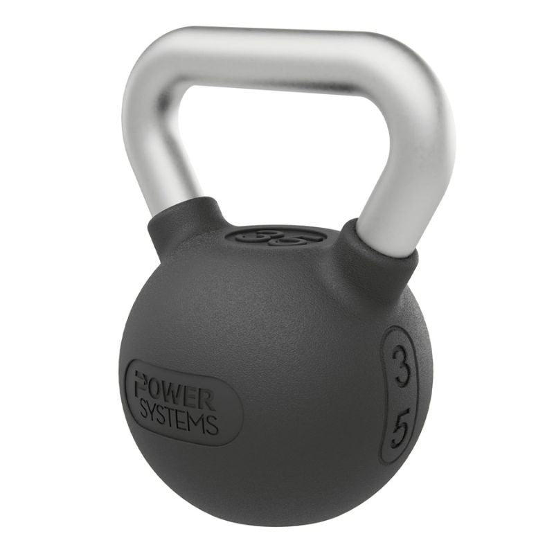 Power Systems Elite Black Textured Rubber Kettlebell 35 lbs