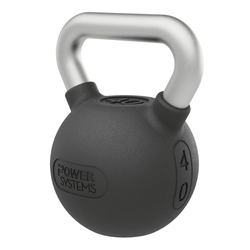 Power Systems Elite Black Textured Rubber Kettlebell 40 lbs