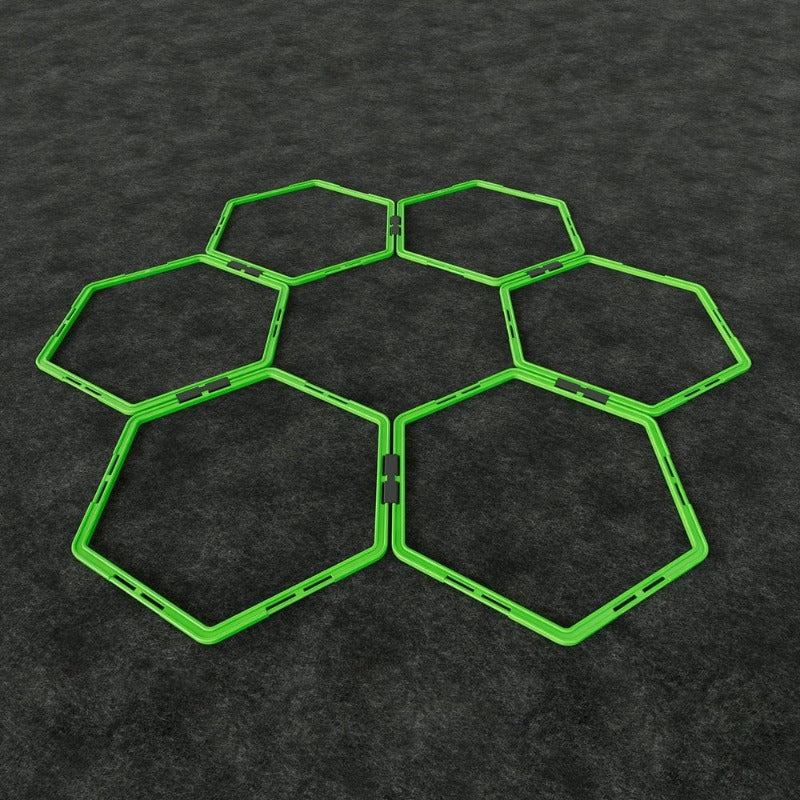 Power Systems Hex Agility Ring Green Set of 12 & rings in hexagon form