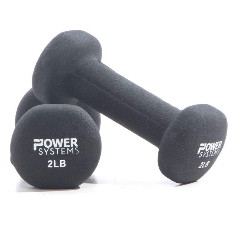 Power Systems Premium Neoprene Dumbbell Black 2 lb Pair