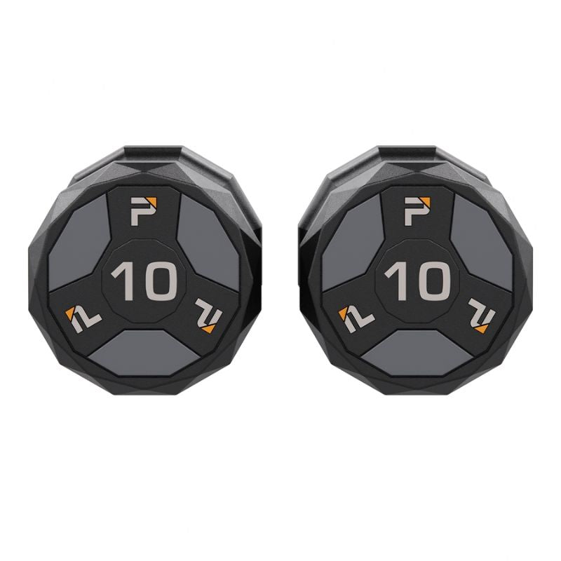 Power Systems Urethane Cardio Dumbbell Gray 10 lbs Pair Front View