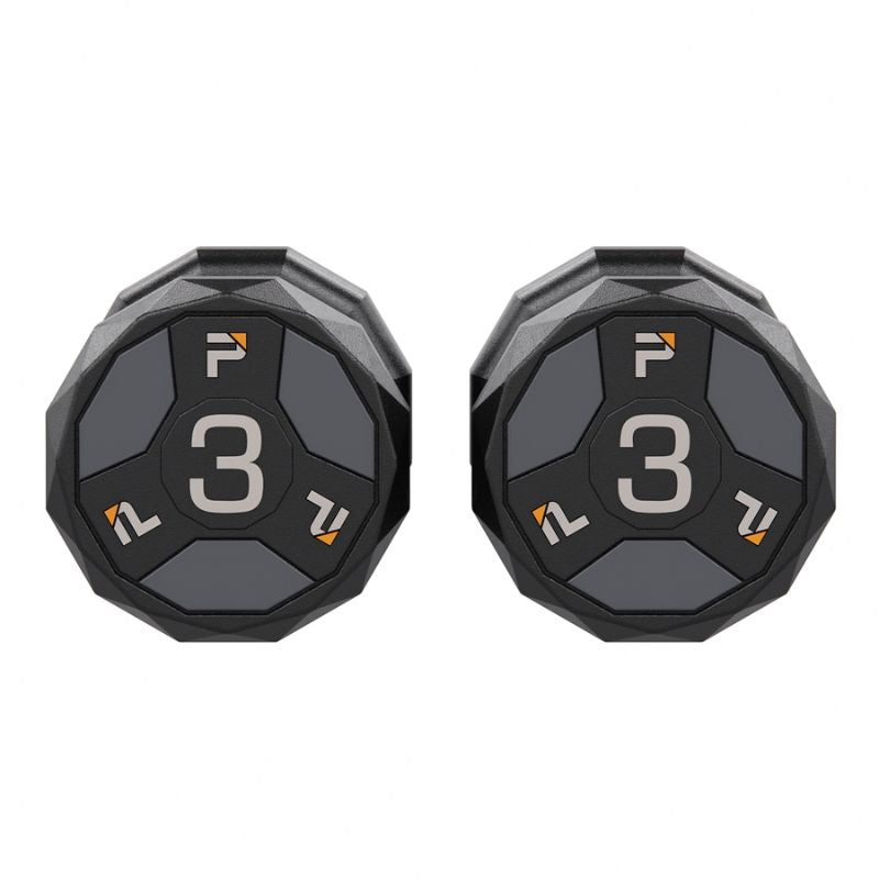 Power Systems Urethane Cardio Dumbbell Gray 3 lbs Pair Front View