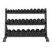 Power Systems Urethane Cardio Dumbbell Gray Set with 3 Tier Dumbbell Rack