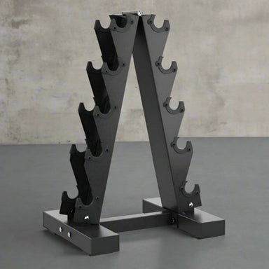 Power Systems A-Frame Dumbbell Rack - Five Pair Side View inside Gym 