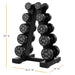 Power Systems A-Frame Dumbbell Rack - Five Pair Dimensions