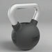 Power Systems Elite Black Textured Rubber Kettlebell 20 lbs Side View in Gym Floor