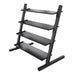 Power Systems Neoprene/Vinyl Dumbbell 4-Tier Storage Rack Empty Rack Side View