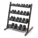 Power Systems Neoprene/Vinyl Dumbbell 4-Tier Storage Rack with Neoprene Dumbbell Set