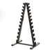 Power Systems Neoprene/Vinyl Dumbbell Vertical Rack w/Black Neoprene Dumbbell Set 1-15 lbs | 61793 Side View Empty