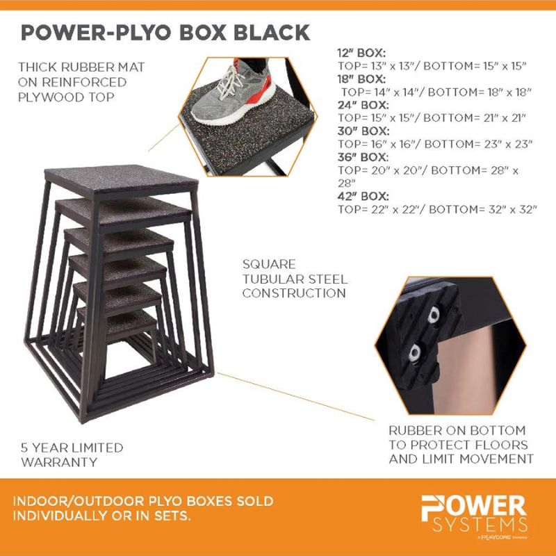 Power Systems Power-Plyo Boxes Black Specifications and Dimensions