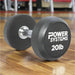 Power Systems ProStyle Round Rubber Dumbbell 20 lbs Main Display Pair inside Gym Floor