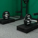 Power Systems Training Plate Black 2 Pair of 45 lbs with 10kg Bar ready for Deadlift