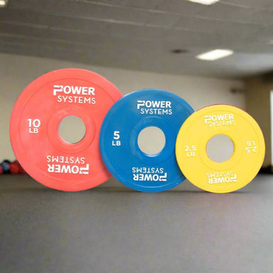 Power Systems Training Plate Olympic Colors Change Plate 10 lbs, 5 lbs, and 2.5 lbs inside Gym 