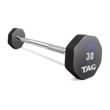 TAG Fitness  8 Sided 20-115 lb and Set, Virgin Rubber Barbell with Straight Handle