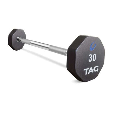 R8BBEL-STRT  TAG Fitness 8 Sided 20-115 lb and Set, Virgin Rubber Barbell with Straight Handle 30 lb