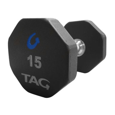 TAG Fitness 5-100 lb Pair, and Set 8 Sided Virgin Rubber Dumbbell