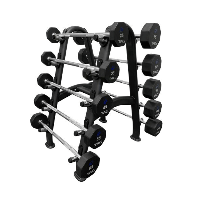 TAG Fitness RCK-BBR-B Fixed Barbell Rack - Holds 10 Barbells