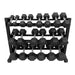 TAG Fitness 3 Tier Tray Rack | RCK-HDR52 Sample with Dumbbell