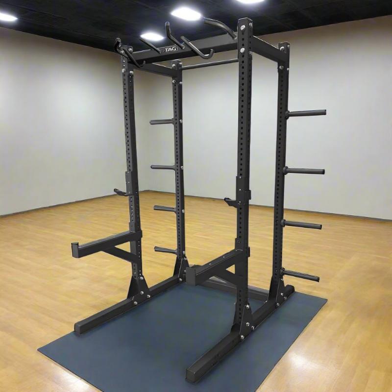 RCK-SS1  Tag Fitness Power Rack with Stainless Steel Sleeves and  J-Hooks