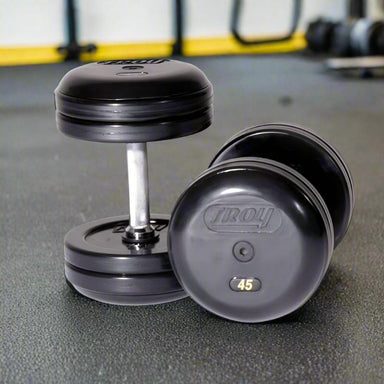 RUFD-R Troy Rubber Encased Pro Style Dumbbell 45lb Pair