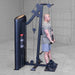 Right side view of a man doing tricep extension using Body-Solid Pro ClubLine S2BTPX Series 2 Biceps and Triceps