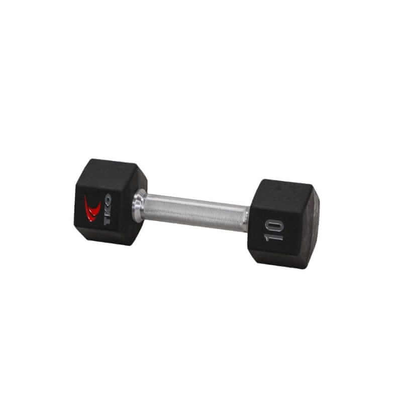 S6230-TXUA10 TKO  5-50lb Urethane Hex Tri-Grip Handle Dumbbells  10 lb