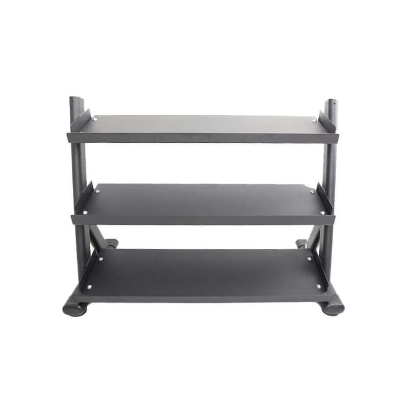 S6235-SXRA10 TKO  5-50Lb Rubber Hex Dumbbell Set, Straight Handle with 3 Tier Tray Rack Empty