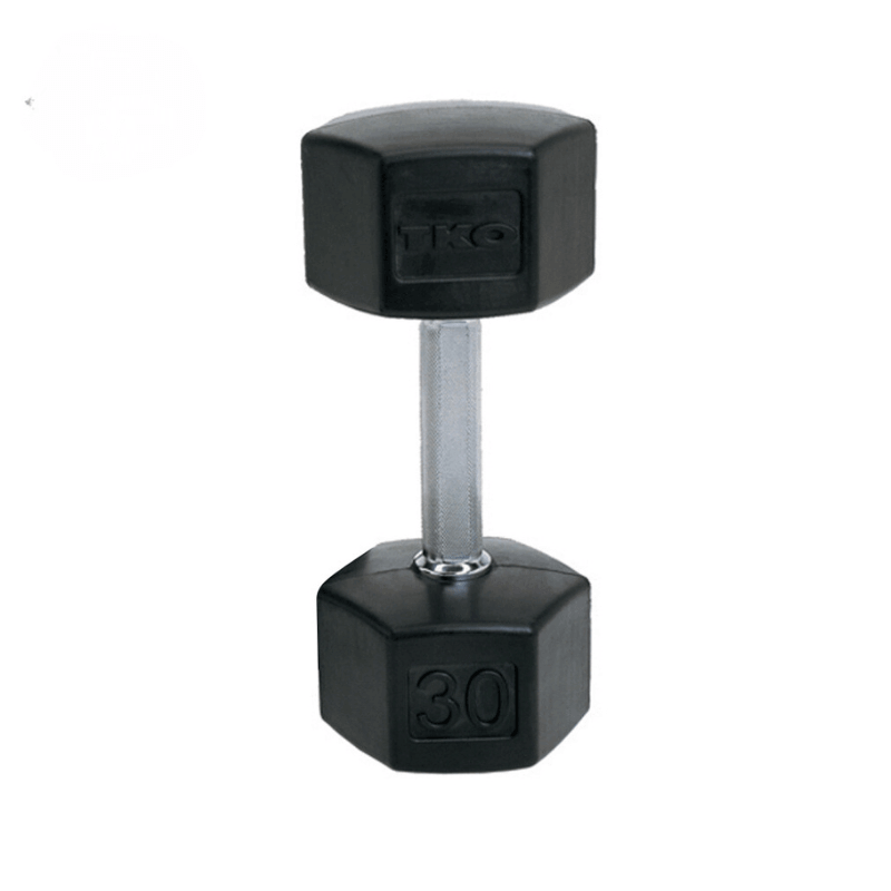 S6235-TXRA10 TKO  5-50lb Rubber Hex Tri-Grip Handle Dumbbells 30 lb