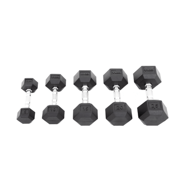 S826-RXL8 TKO 3-25lb Rubber Hex Dumbbell Set