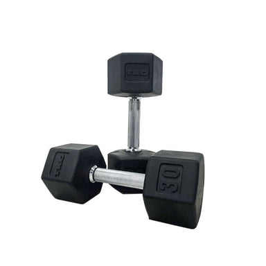 S826-SXRL8 TKO  3lb-25lb Rubber Hex  Straight Handle Dumbbells 30 lb Pair