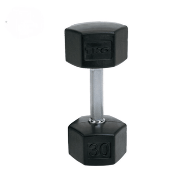 S826-TXRL8 TKO  3-25lb Rubber Hex  Tri-Grip Handle Dumbbells 30 lb