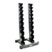 S840-TXUA10 TKO  5-50lb Urethane Hex Tri-Grip Handle Dumbbells with 10 Pair Rack Empty