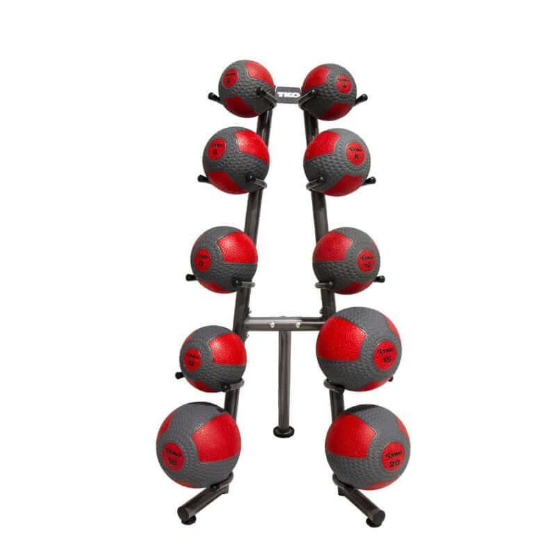 S849-CMB2-20 TKO  2lb-20lb Medicine Ball Set with 10 Ball Rack and  One Extra 8lb