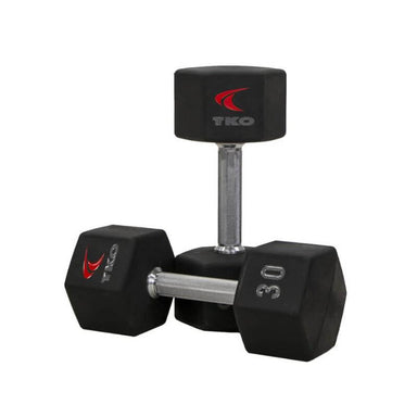 S889-TXUA10 TKO  5-50lb Urethane Hex Tri-grip Handle Dumbbells with 30 lb Pair