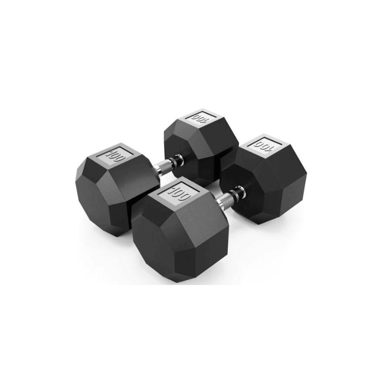 SD-R VTX  8-Sided Rubber Encased Hex Dumbbell 100 lb Pair