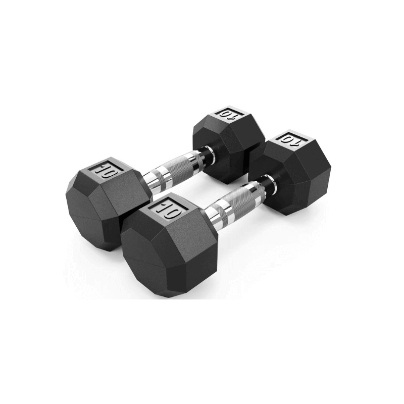 SD-R VTX  8-Sided Rubber Encased Hex Dumbbell 10 lb Pair