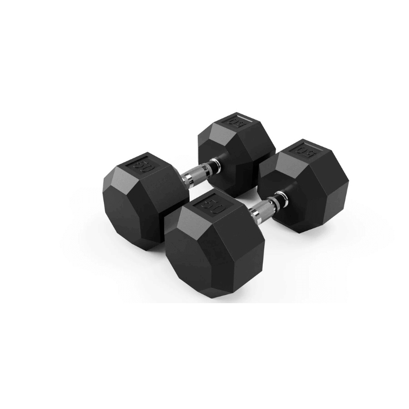 SD-R VTX  8-Sided Rubber Encased Hex Dumbbell 50 lb Pair