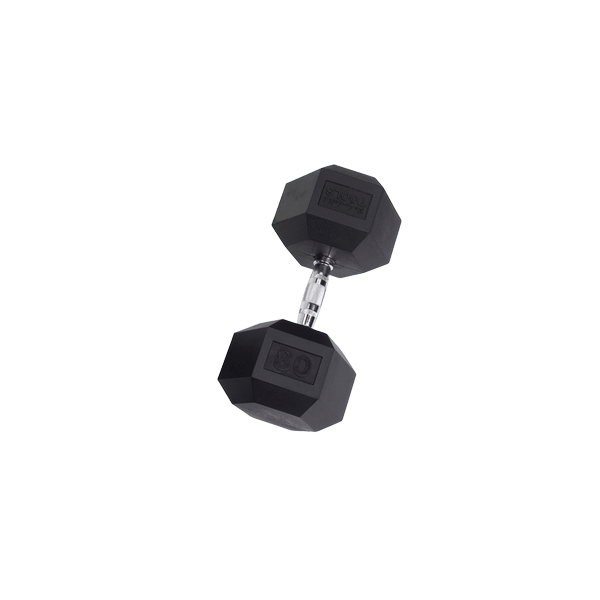 SDR  Body Solid Rubber Hex Dumbbell 80 lb