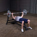 SOFB250  Body Solid Pro Clubline Olympic Flat Bench  Sample Exercise with Barbell