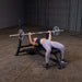 SOFB250  Body Solid Pro Clubline Olympic Flat Bench  Sample Exercise with Barbell