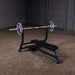 SOFB250  Body Solid Pro Clubline Olympic Flat Bench  Sample with Barbell