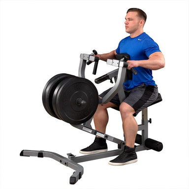 Seated Row Workout using Body Solid GSRM40B Plate Loaded Seated Row Machine
